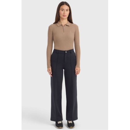 Polo manches longues Harcour Celeste Moka