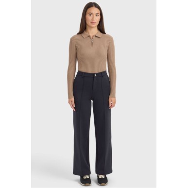 Polo manches longues Harcour Celeste Moka