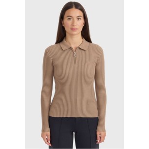 Polo manches longues Harcour Celeste Moka