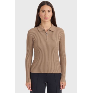 Polo manches longues Harcour Celeste Moka