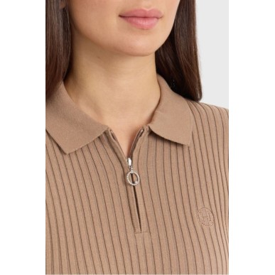 Polo manches longues Harcour Celeste Moka
