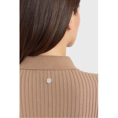 Polo manches longues Harcour Celeste Moka