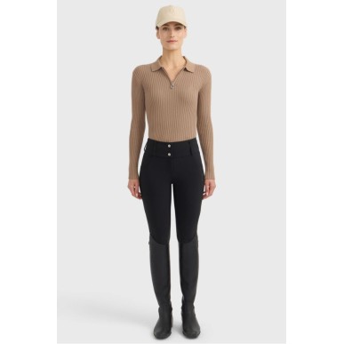 Polo manches longues Harcour Celeste Moka