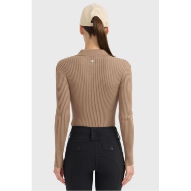 Polo manches longues Harcour Celeste Moka