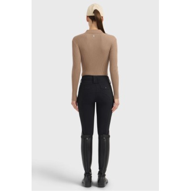 Polo manches longues Harcour Celeste Moka
