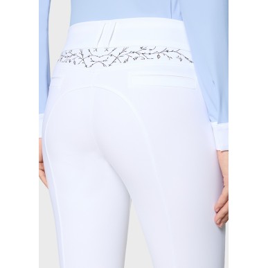 Pantalon Samshield Cassy floral knee grip - Blanc