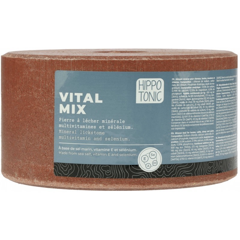 Pierre à sel complémentée Hippo Tonic Vital Mix - 3kg Pierre à sel complémentée Hippo Tonic Vital Mix - 3kg