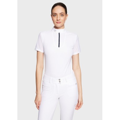 Polo de concours manches courtes Samshield Apolline Premium - Blanc cosmic nights