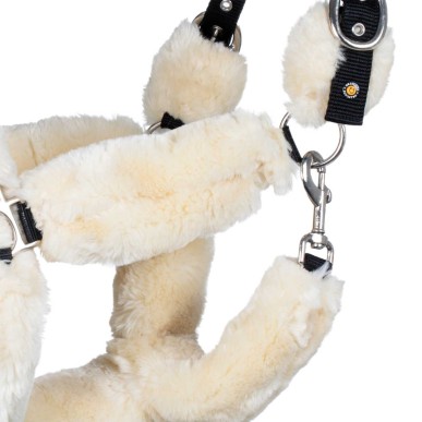Licol Equestro nylon avec revetement mouton synthétique - Blanc