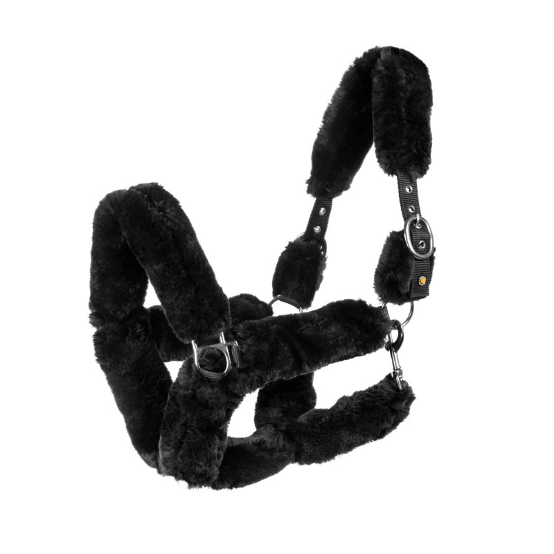 Licol Equestro nylon avec revetement mouton synthétique - Noir Licol Equestro nylon avec revetement mouton synthétique - Noir