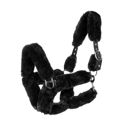 Licol Equestro nylon avec revetement mouton synthétique - Noir