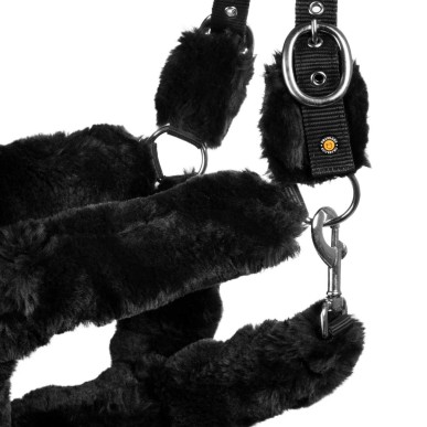 Licol Equestro nylon avec revetement mouton synthétique - Noir