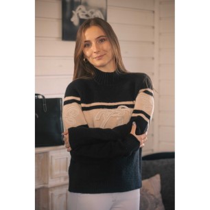 Pull Pénélope Noris Noir/Camel