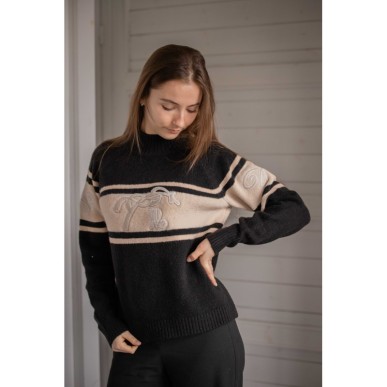 Pull Pénélope Noris Noir/Camel