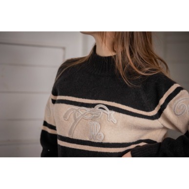 Pull Pénélope Noris Noir/Camel