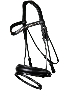 Dy'on - Bridons - Bridon muserolle combinée large noir