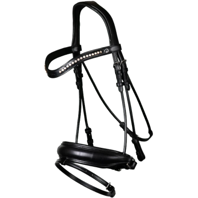 Dy'on - Bridons - Bridon muserolle combinée large noir 