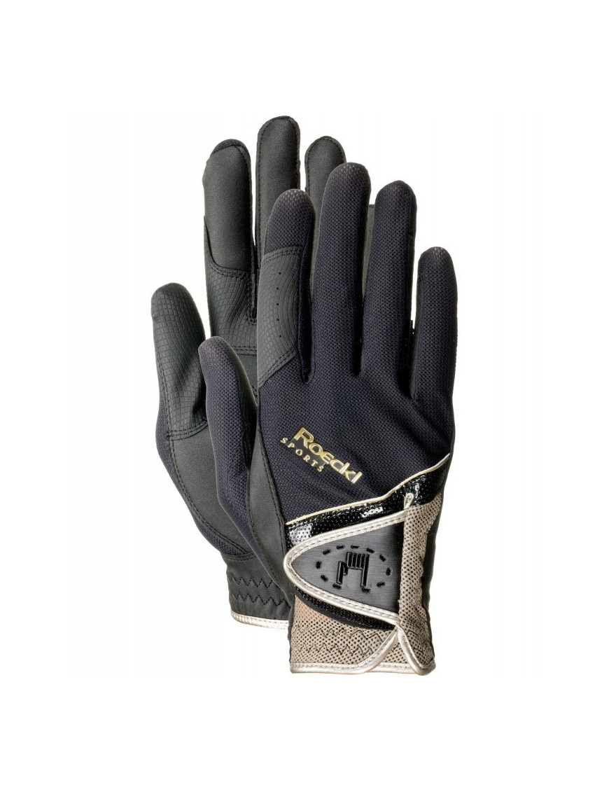 Gants Roeckl Madrid Unisexe Noir et Or Gants Roeckl Madrid Unisexe Noir et Or