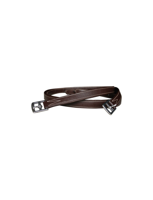 Etrivières Nylon / Cuir Marron Chetak 140 cm