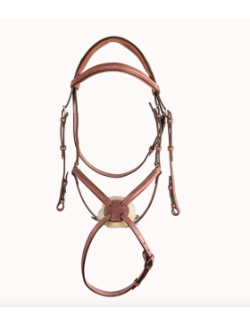 Bridon 1/2 rond CWD doublé muserolle croisée marron