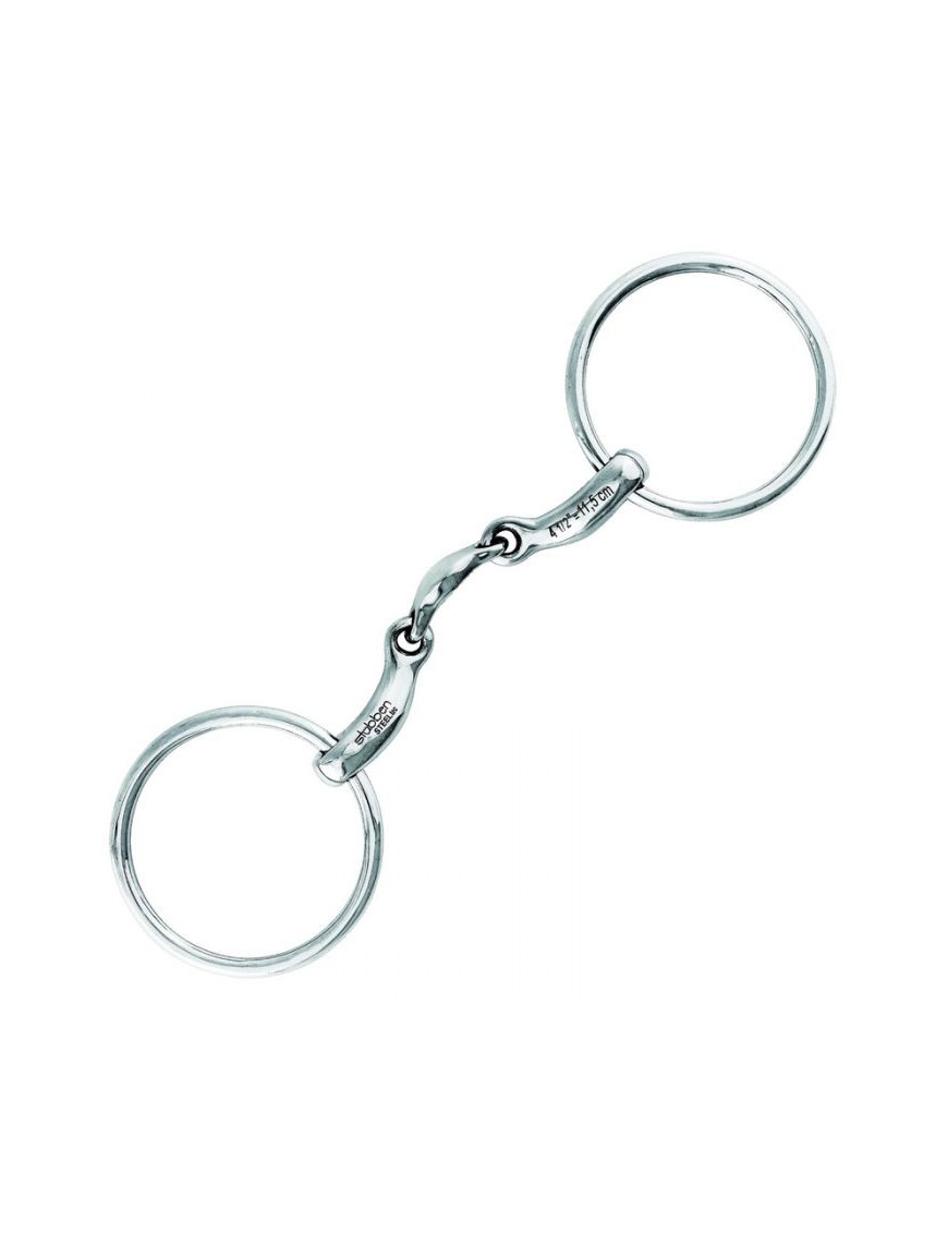 Mors Stübben à anneaux avec passage de langue double brisure Mors Stübben à anneaux avec passage de langue double brisure