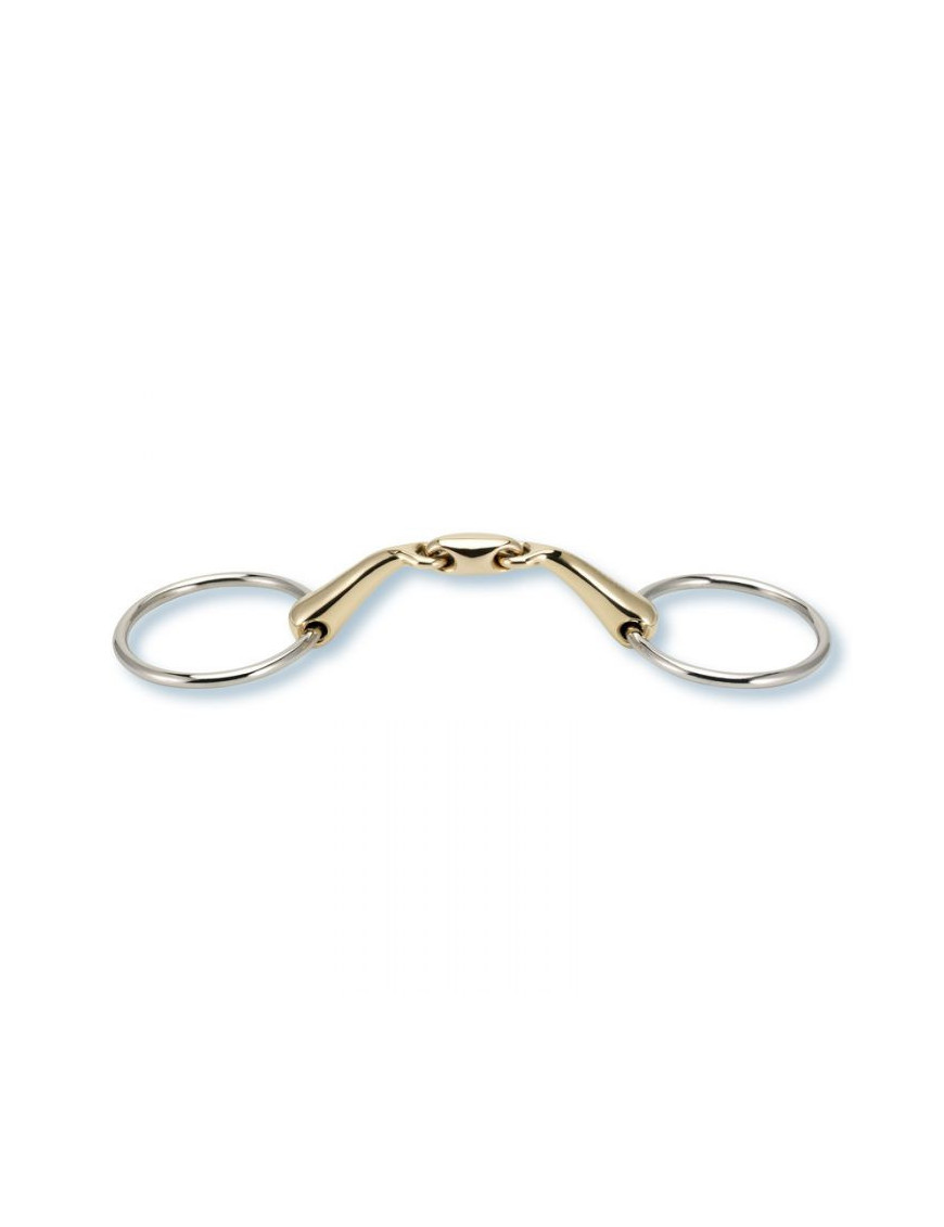 Mors Stübben à anneaux en cuivre anatomique double brisure Mors Stübben à anneaux en cuivre anatomique double brisure