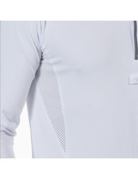 Polo de compétition manches longues pour homme Flags and cup Comodoro blanc