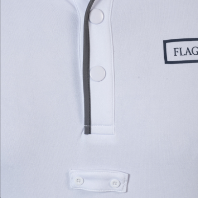 Flag's And Cup - Polos et Chemises - Polo Homme Comodoro Manches Longues Blanc